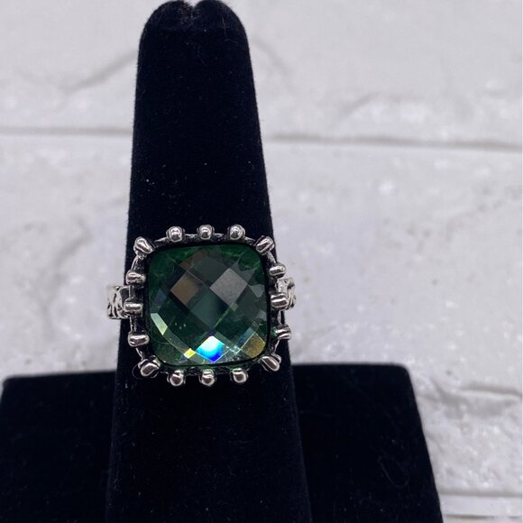 Princess Green Moonstone Gemstone 925 Silver Plated Ring Sz 7 Wedding Engagement - Picture 8 of 11